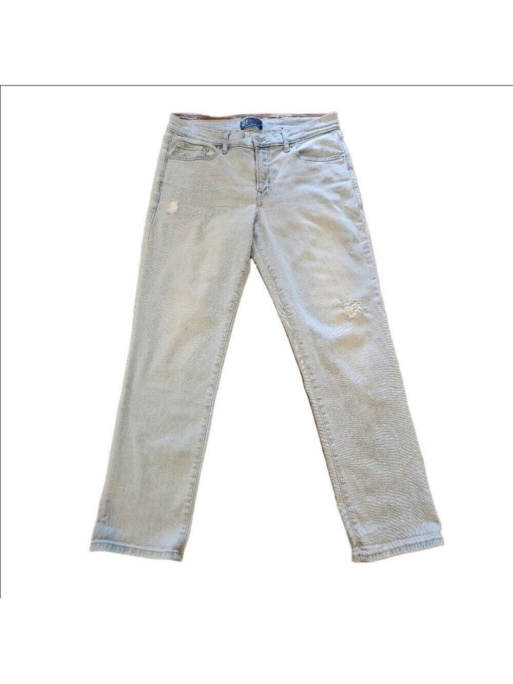 GAP WOMEN'S GIRLFRIEND MID-RISE LIGHT WASH DISTRESSED DENIM JEANS SIZE 29 - Picture 3 of 11